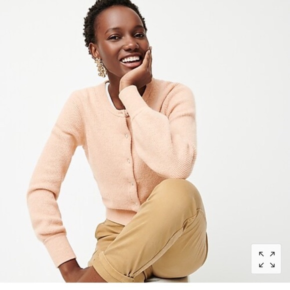 ribbed cardigan with jeweled buttons in supersoft yarn